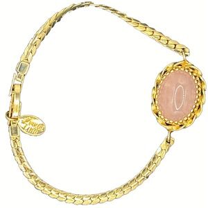 Vintage Lind 14KGE bracelet pink rose Stone gold tone